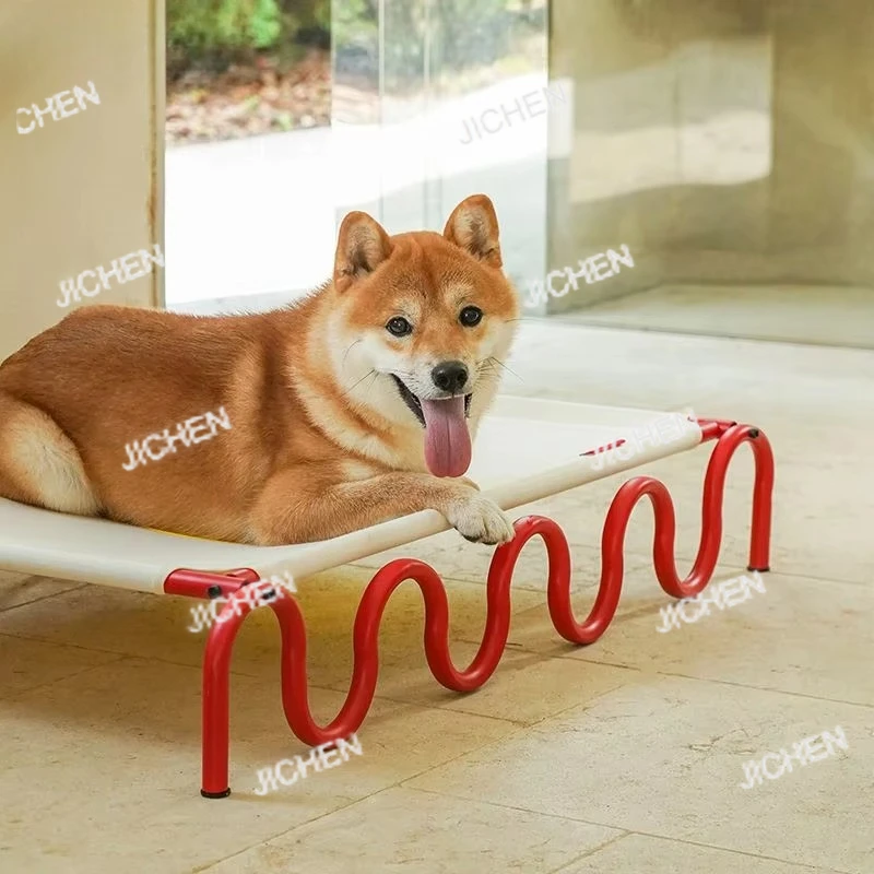 Приподнятая кровать для собак Zeze, портативная кроватка для домашних животных для больших, средних и маленьких собак, для использования в помещении и на открытом воздухе с дышащей сеткой, прочный каркас