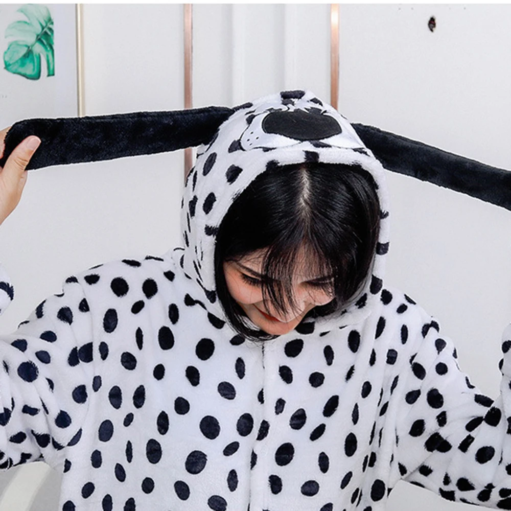 Conjunto de Pijama de una pieza para adultos y niños, mono de dibujos animados de animales, ropa de dormir de lana, disfraz de Halloween, Kigurumi