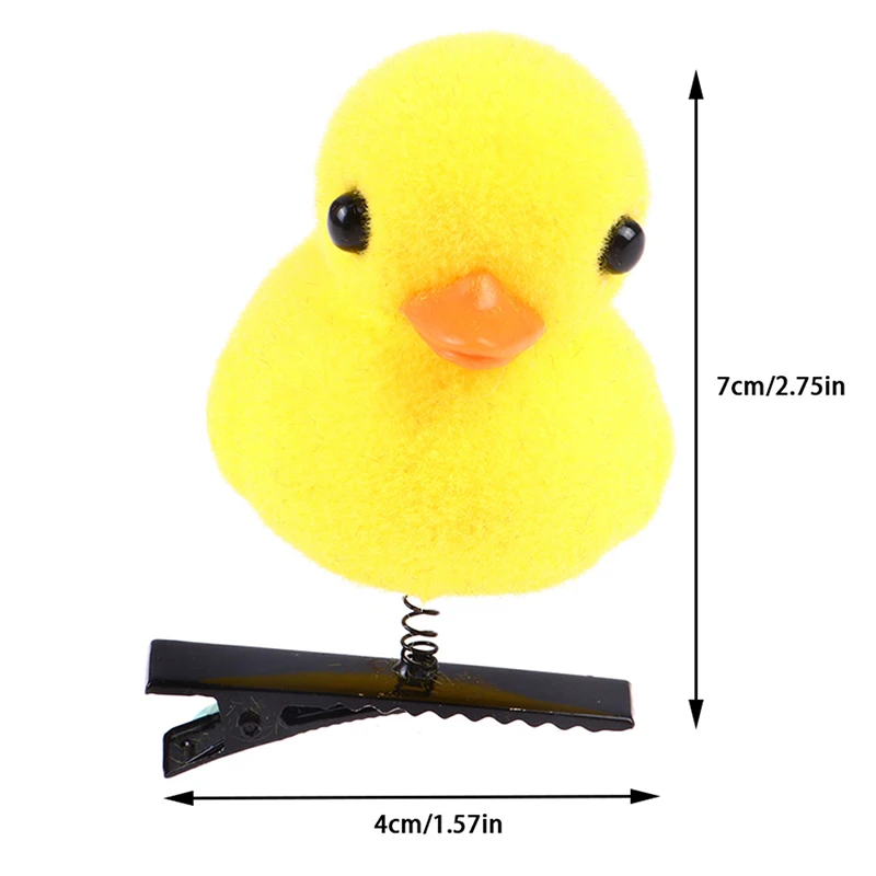 1PCS Little Yellow Duck Hairpin Spring Hair Hooks Girl Accessories 3D Cartoon Duck Headdress Children Funny Christmas Gifts