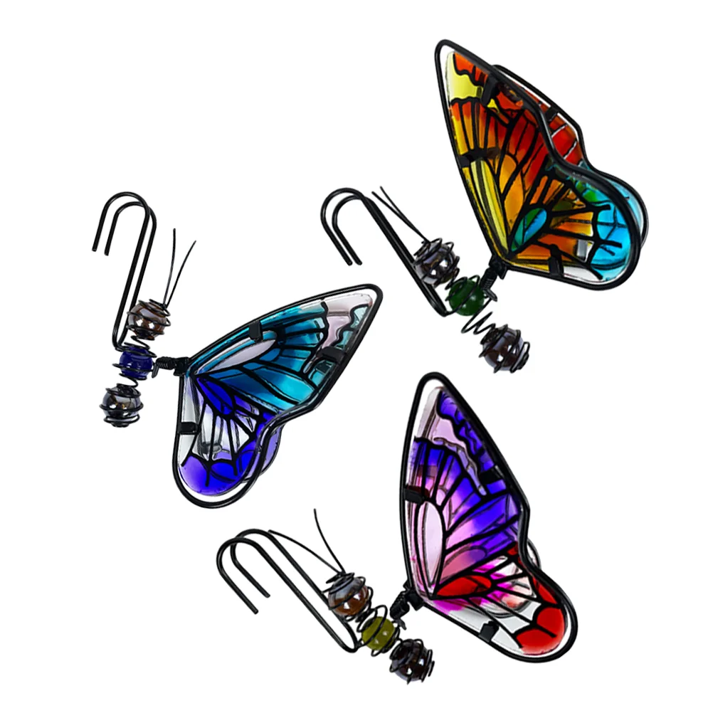 

3 Pcs 3d Decorative Butterflies Flower Pot Decoration Pendant Hanger Ornament Glass Plant Butterfly