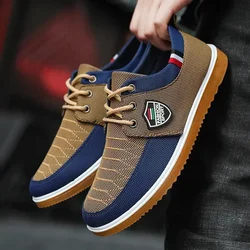 Men's casual shoes Vulcanized Work loafers Mesh Lightweight Man sports shoes Canvas Shoes for Men zapatos para hombres2024