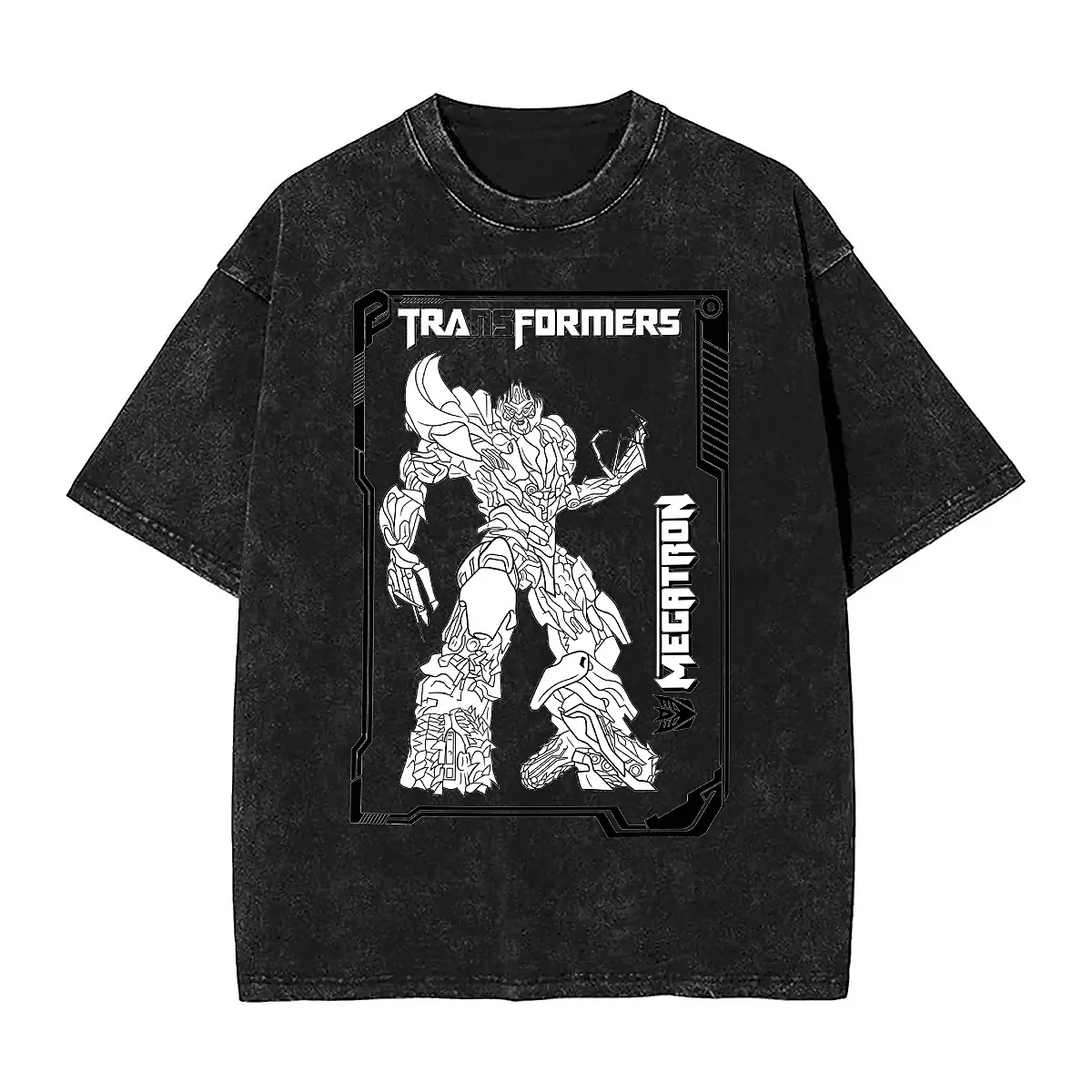 Camiseta lavada de Autobots Megatron para pareja, camisetas de playa con dibujo de cómic, ropa holgada con estampado divertido Y2K, regalo de cumpleaños