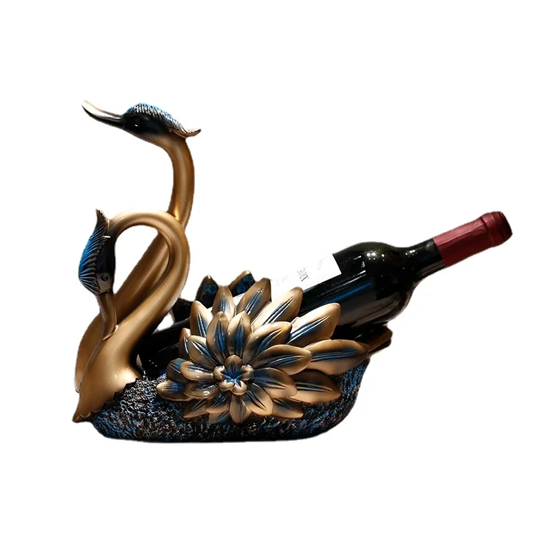 

XL Swan Wine Rack Decoration Home Wine Rack European Style Table Sideboard Cabinet Wine Holder