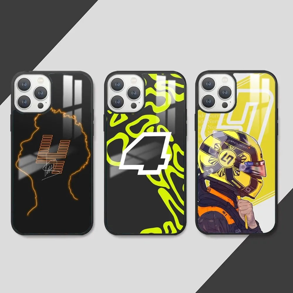 F1 Formula 1 L-Lando Norris Phone Case For iPhone 16 15 14 13 12 11 Pro Max Plus Mini PC Fashion mirror phone case