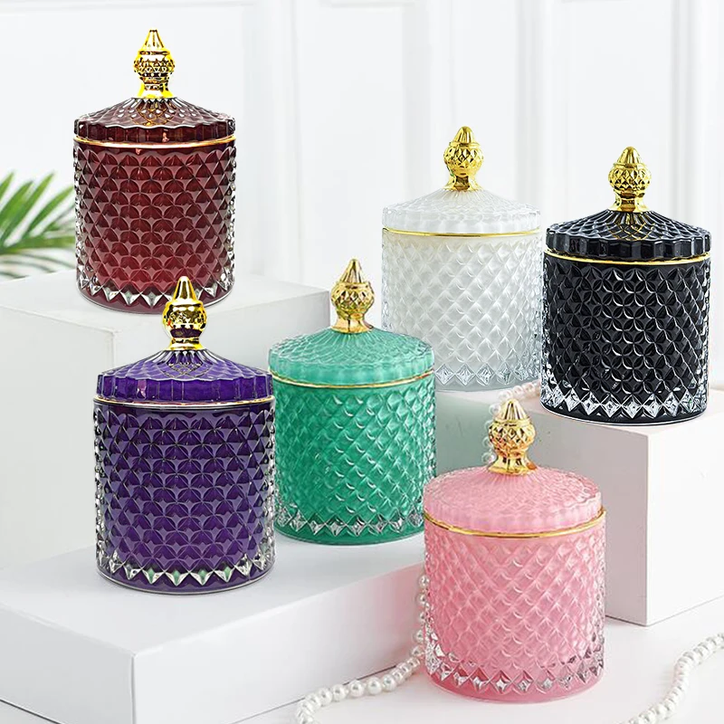 Luxury 10oz elegant Empty Candle vessels with lid For Wedding market