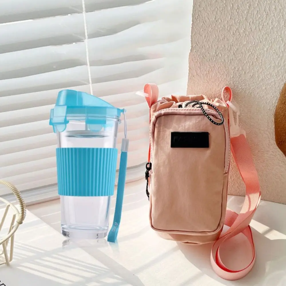 

Нейлоновая сумка-переноска для бутылки с водой, регулируемый плечевой ремень, держатель для бутылки с водой, ручка, карман для телефона, кошелек для бутылки с водой через плечо