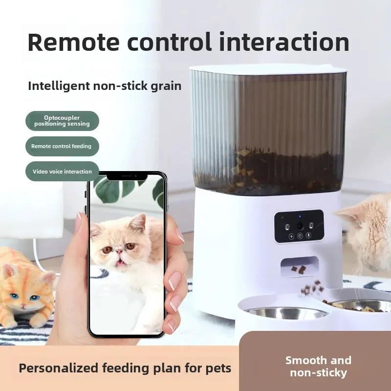 

New WiFi Pet Feeder - Smart Automatic Cat Food Dispenser, Timer & Quantitative Feeding Machine, Remote Voice & Video Feeding