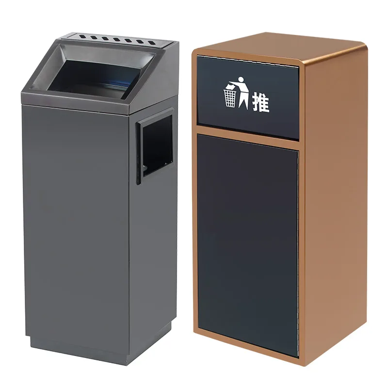 

TLL Mall Lobby Vertical Toilet Pail Stainless Steel Garbage Bin