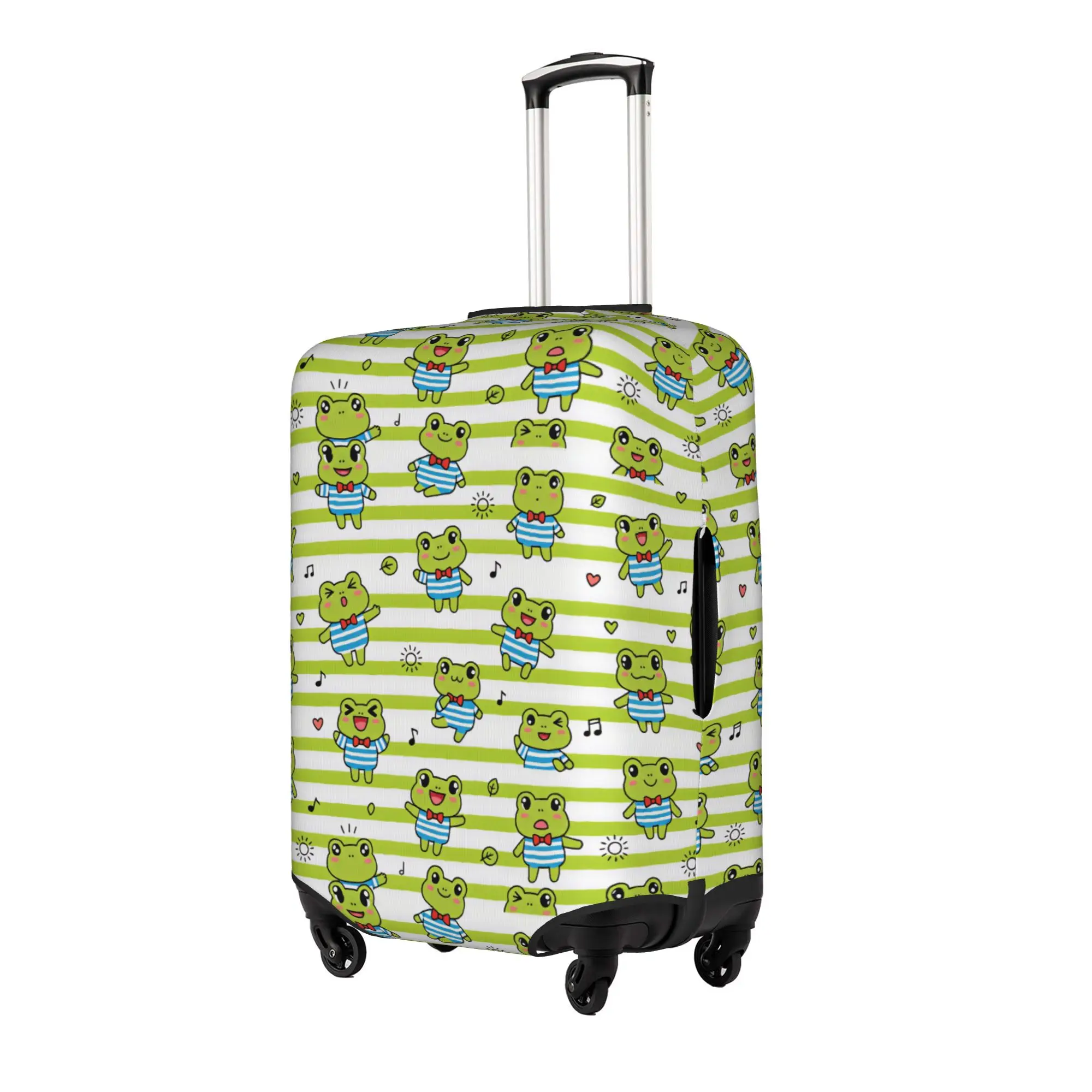 Cute Frog Animal Lover Luggage Cover Fashion Teal Meadow Creature Suitcase Protector Covers Suit For 18-32 inch