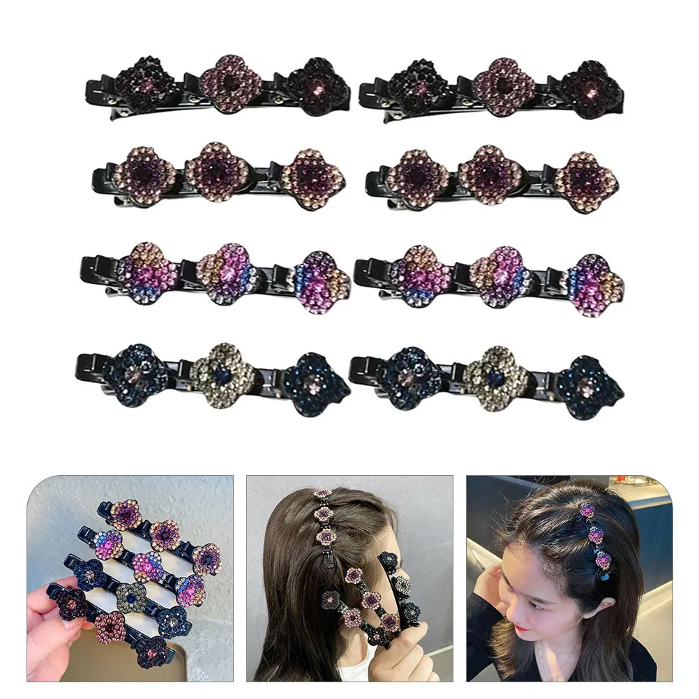 

8Pcs Rhinestones Hair Clips for Women Elegant Duckbill Pins Highlight Appearance Versatile Styling Daily Party Gift