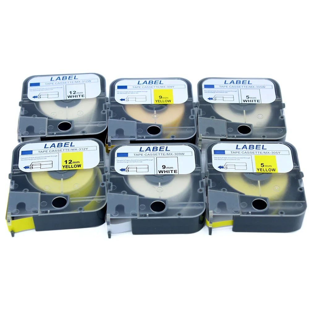 

10PCS Label Tape Case 6 9 12mm×8m White Yellow Sliver Sticker For Heat Shrink Tube Printer Electronic Engraving Machine DR100