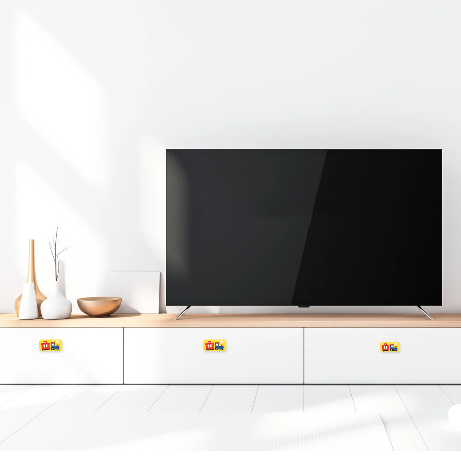 

4Pcs Cartoon Painted Cabinet Door Pull Handles Premium Ceramic Drawer Knobs for Furniture Kitchen Wardrobe Cupboard Decorative