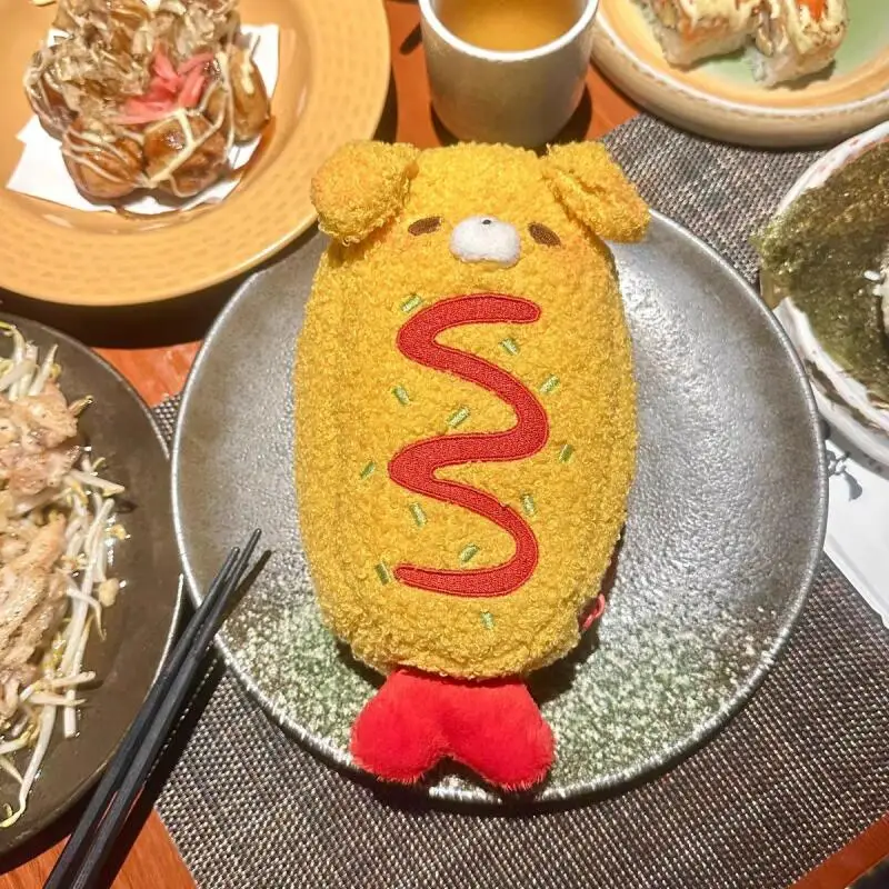 Japanese Anime Sumikkogurashi Fried Shrimp Puppy Modeling Plush Pencil Case Makeup Brush Stationery Storage Friend Birthday Gift
