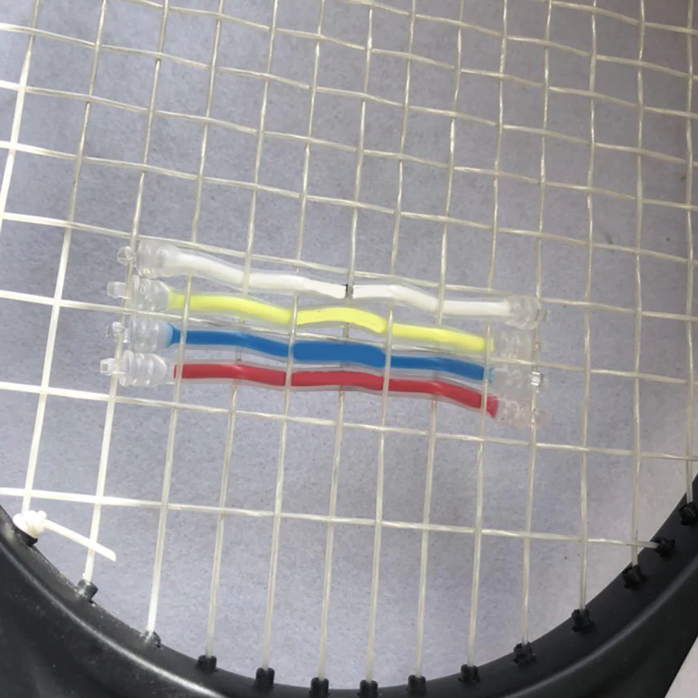 

4pcs Tennis Racket Shock Absorber Vibration Dampener Yellow Red Blue White Silicone External Anti Vibration Tennis Accessories