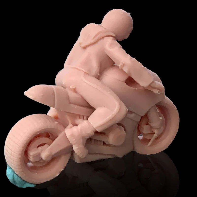 1:64 Figure Sexy Beauty Riding Motorcycle Miniature 1/43 Model Garage Kit Need To Be Colored By Yourself