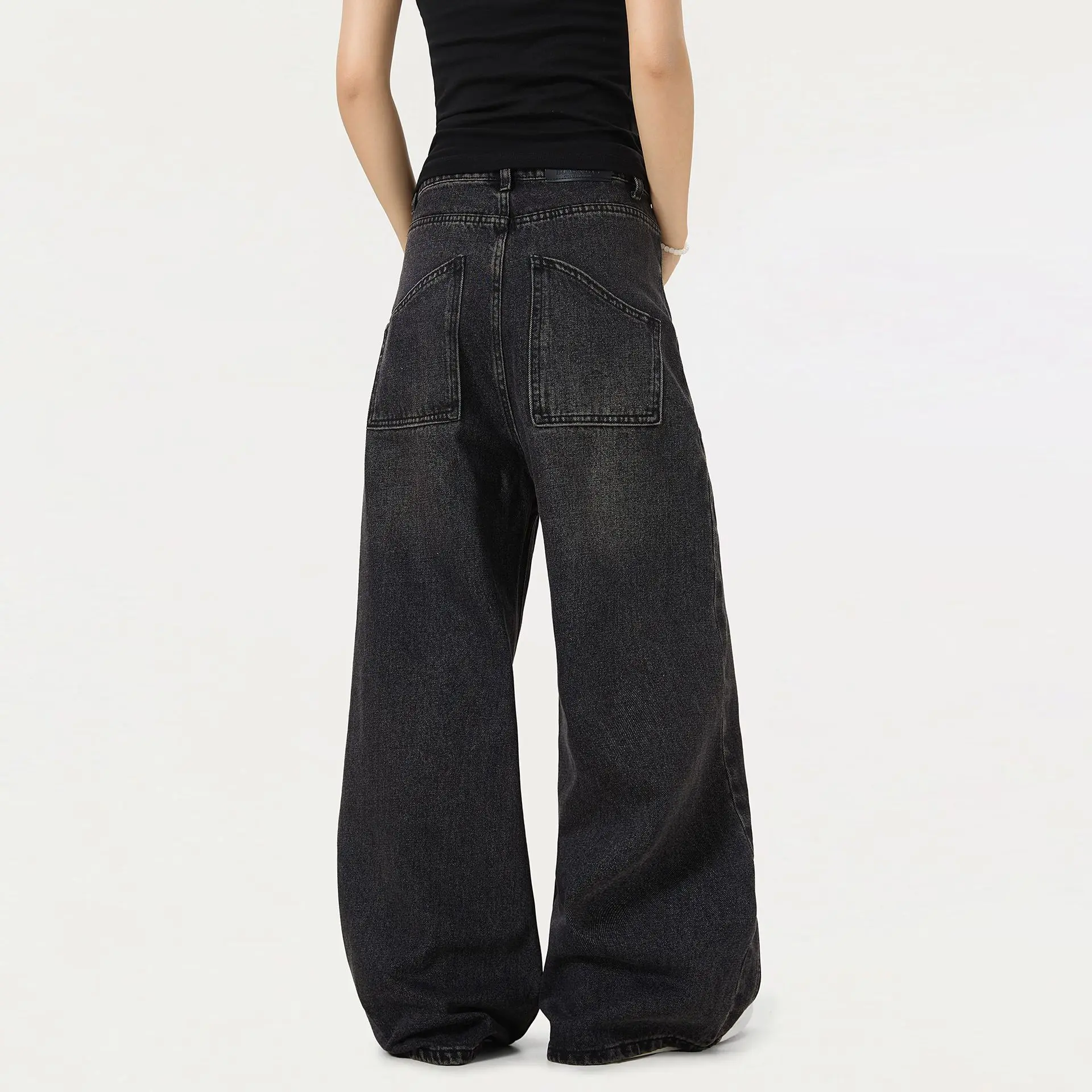 OR FL American Streetwear Brand Retro Wash With Water Wide Leg Pants Jeans Deconstruction Design Sense Mop the Floor Trousers