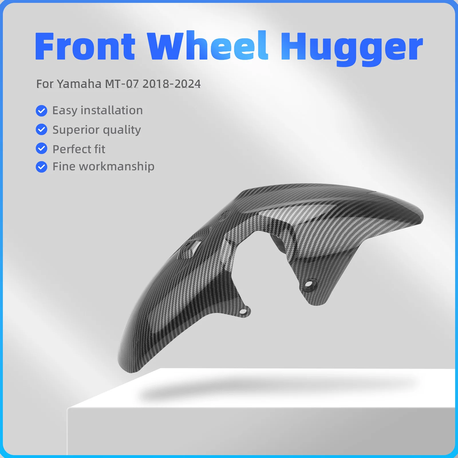 

For YAMAHA MT-07 FZ-07 2018-2021 2022 2023 2024 Motorcycle Front Wheel Fender Mudguard Mudflap Splash Mud Guard Cover Fairing