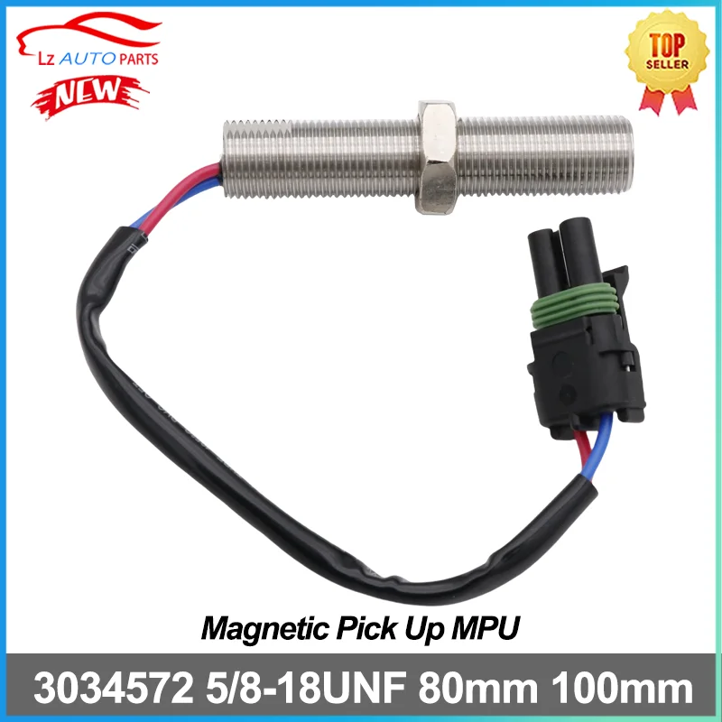 

80mm 100mm 5/8-18UNF 3034572 Magnetic Pick Up MPU Generator Speed Sensor Rotational Speed Sensor Rpm for Generator Set