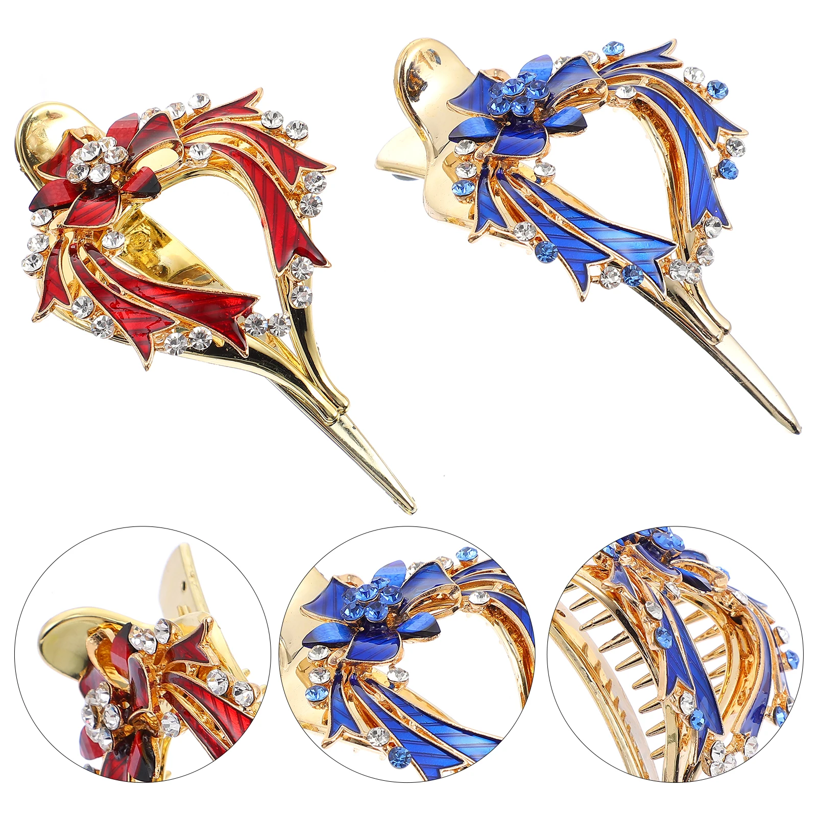 

2Pcs Diamond Christmas Hair Clips Gorgeous Xmas Hair Decorations for Women Holiday Party Wedding Hairpins Barrettes