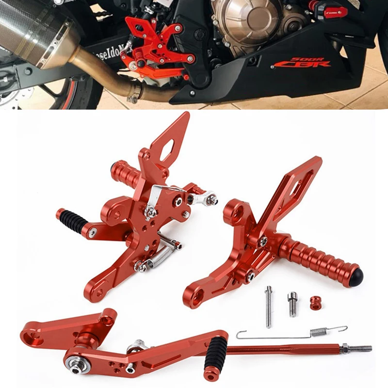 Motorcycle CNC Footrests Rearset Rear Footpeg Foot Rests For HONDA CBR500R CB500F CBR 500R CB 500F 2013-2023