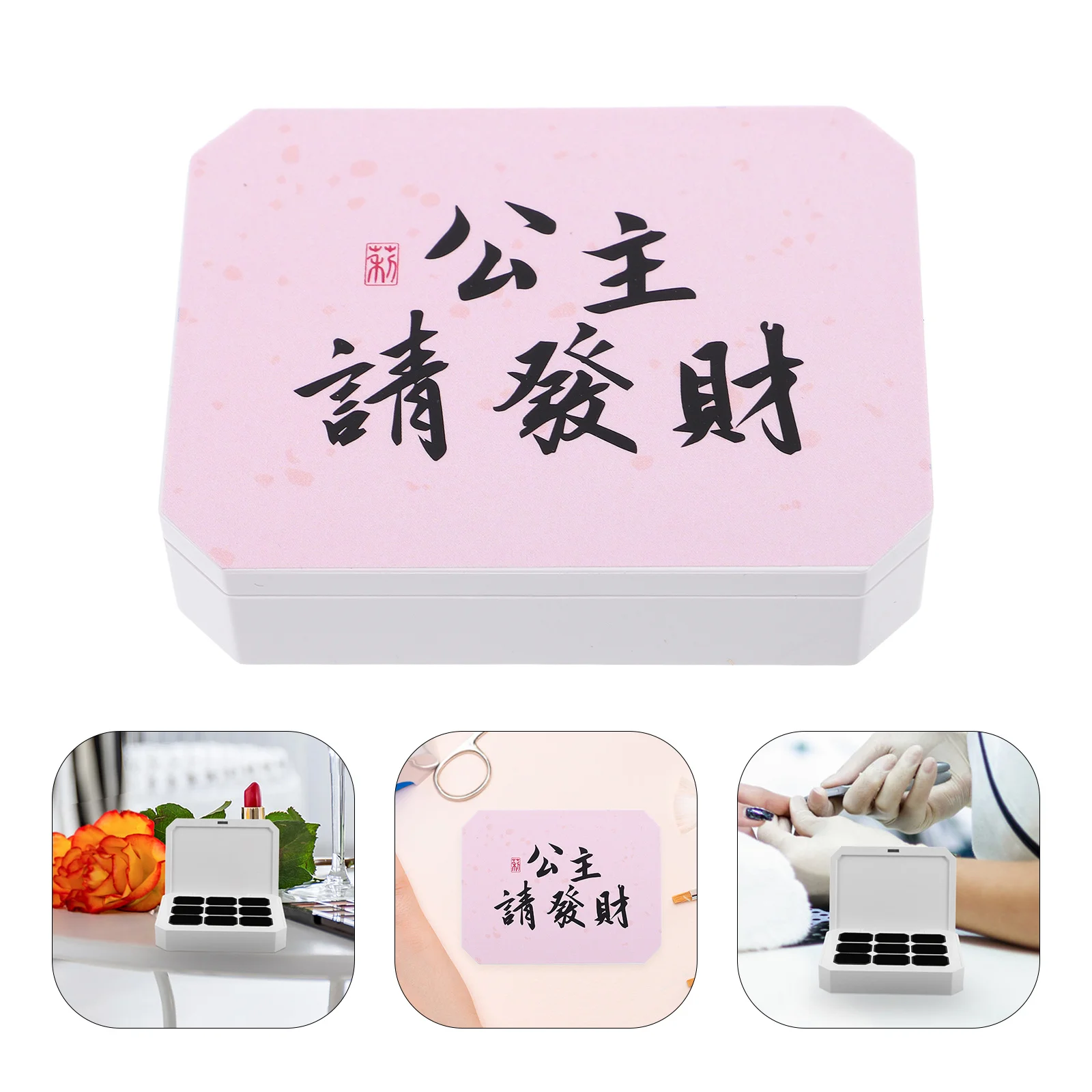 

Небольшая портативная коробка для палитры лаков для ногтей для геля, твердый органайзер для теней для век, контейнер-разделитель, легко чистящееся хранение