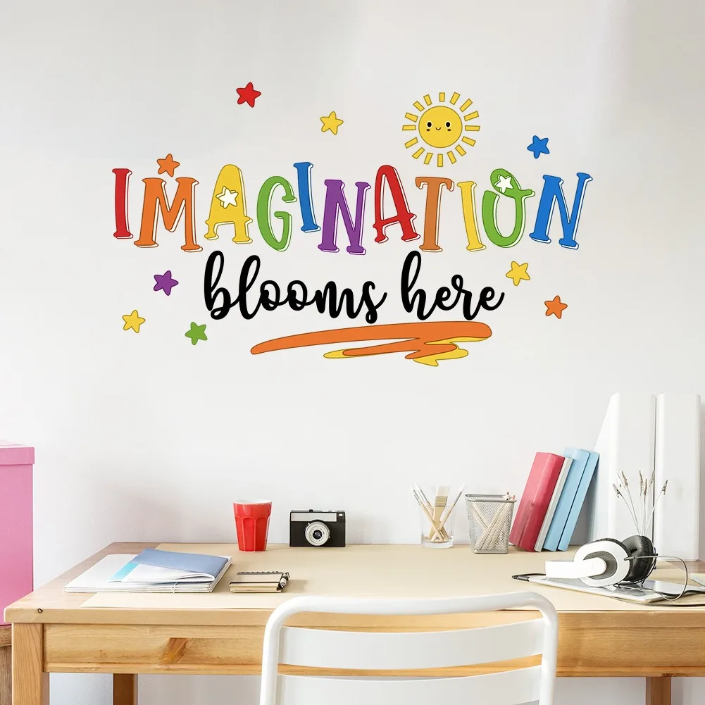 Colorful English phrase wall stickers for children's room decoration self-adhesive wall stickers suitable for children's rooms