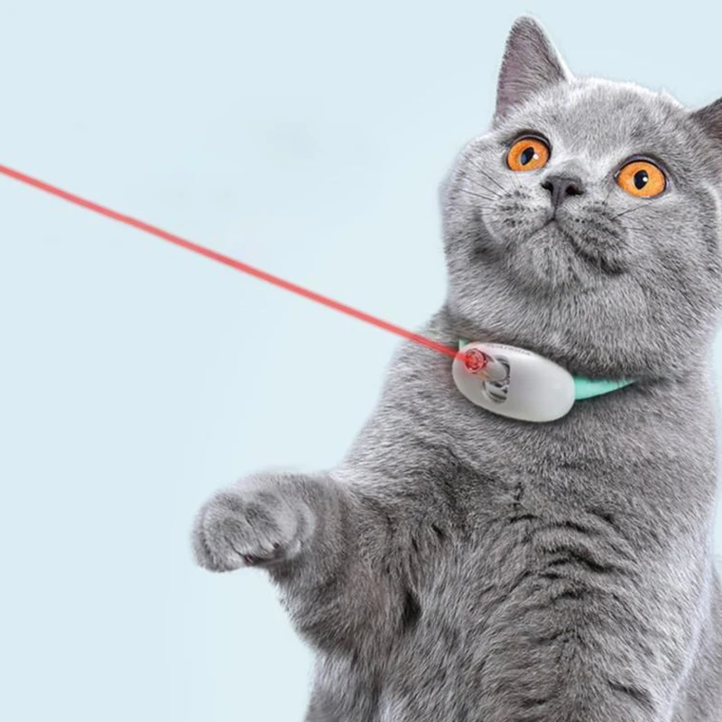 Automatic Cat Toy Smart Laser Teasing Cat Collar Electric USB Charging Kitten Amusing Toys Interactive Training Pet Items 2023