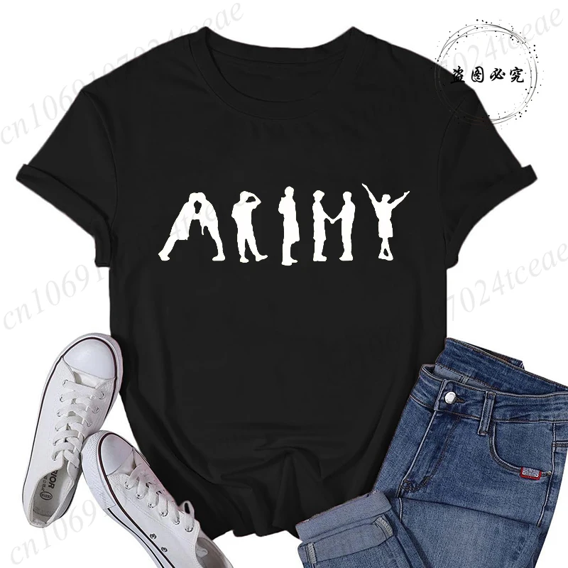 Mädchen Koreanische Gruppe Top T-Shirts Damenkleidung T-Shirt Streetwear Damen Mode T-Shirt Kurzarm Ästhetische Kleidung – Detail 6