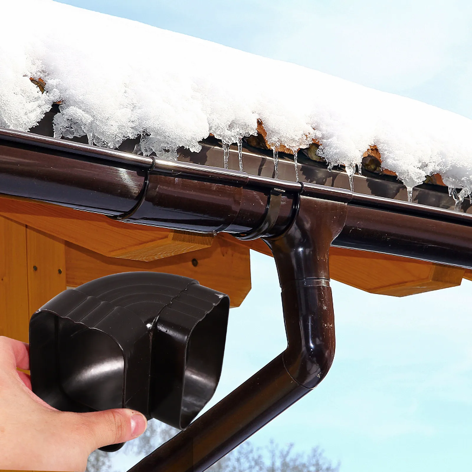 

Усиленный соединитель для водосточных желобов из алюминиевого сплава для надежного удлинения водосточных труб и простой установки в различных условиях