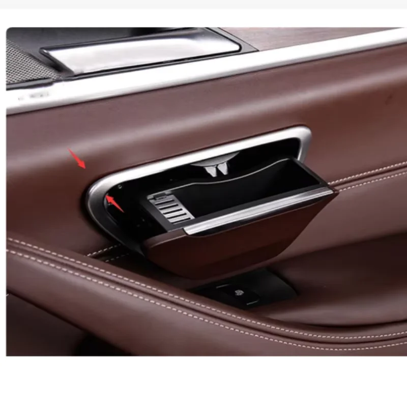 Rear Door Handle Cigarette Ashtray Frame Cover Trim 2 Pcs Matte Interior Fit For BMW 5 Series Sedan G30 2017 - 2022