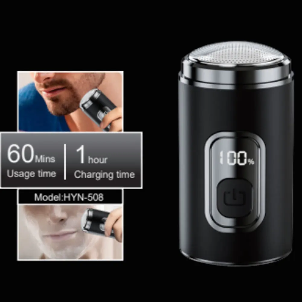 Mini Rechargeable Portable shaver with multiple blades and all-aluminum body supporting TYPE-C charging LED digital display