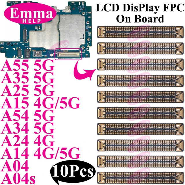 Złącze FPC Ekran LCD Płyta Główna Do Samsung A15 A55 A35 A25 A05 A54 A34 A24 A14 A04 Wyświetlacz FPC Na Płycie 78pin 10szt.