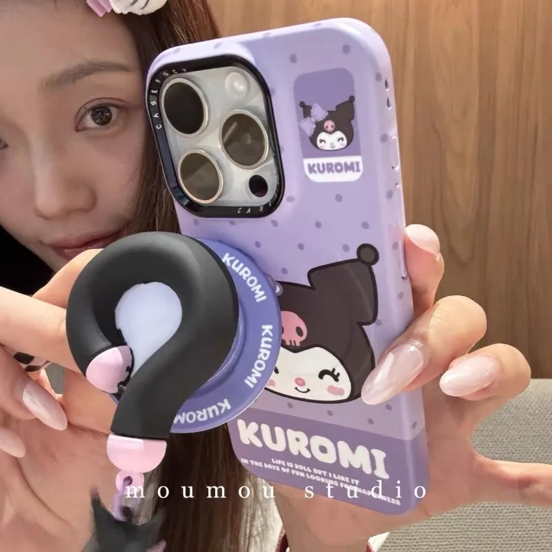 

My Melody Cinnamoroll Anime Kawaii Sanrio Magnetic Stand Phone Case Suitable for Apple 16promax iPhone15 Cover Gifts Toys