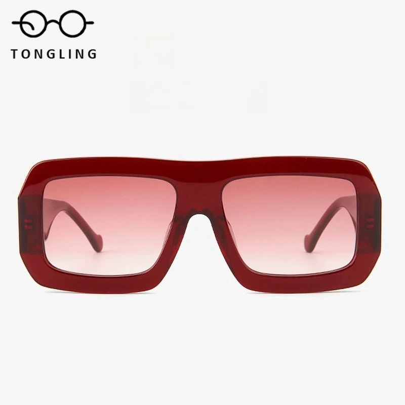 Men Square-Framed Wide-Leg High-Quality Acetate Handcrafted Classic Fashionable Women Personalized Outdoor UV-Resistant Sunglass