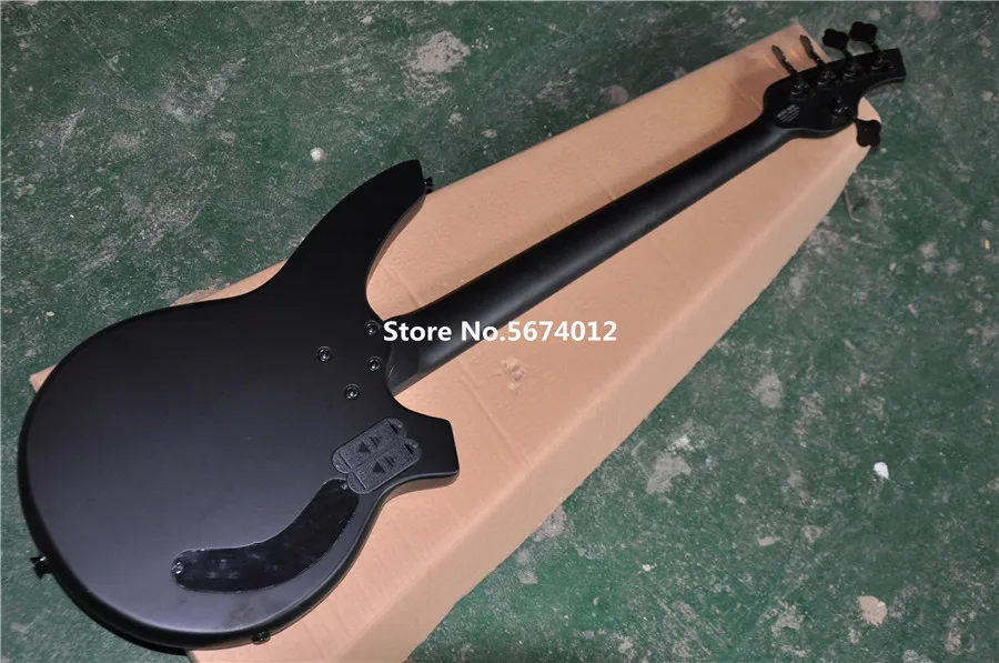 Factory direct 5 string active pickup electric bass matte black bass guitar left hand can be customized for free shipping