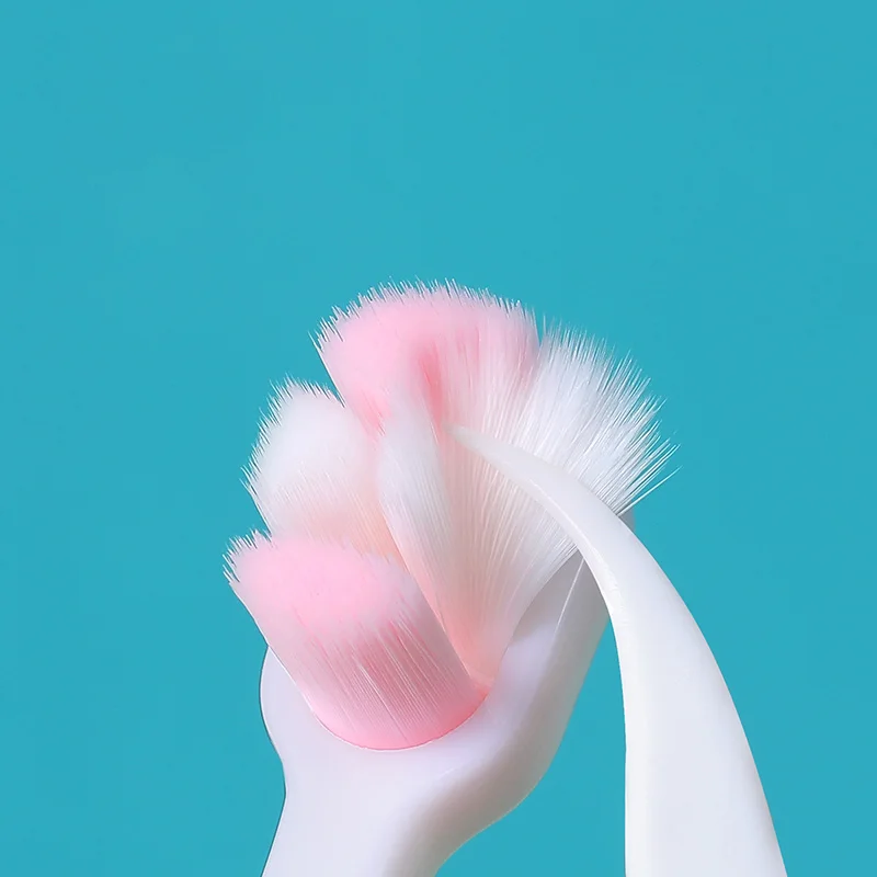 فرشاة أسنان ناعمة ذات شعيرات للرضع، فرشاة أسنان لطيفة على شكل أرنب كرتوني، فرشاة أسنان ذات شعيرات ناعمة