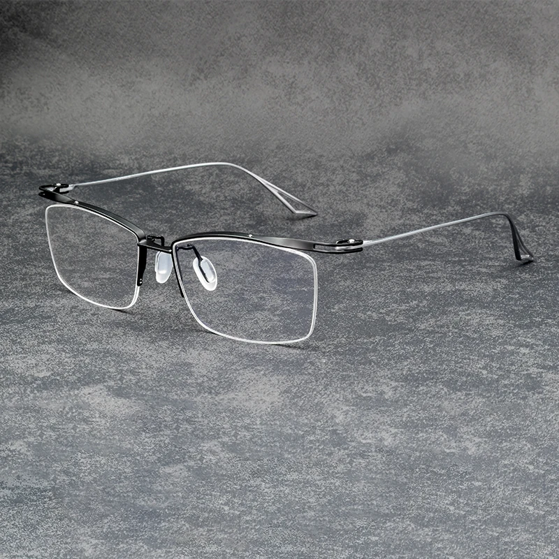 

Japan ACT Series Replica Big Face Pure Titanium Glasses Frame Men Ultra-light Square Half Rim Eyeglasses Formal Occasion Eyewear