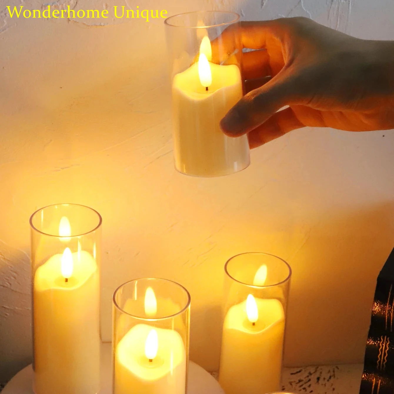 1-12Pc Acrylic Flameless Candle Swing Electronic Candles LED Light for Wedding Romantic Candle Lamp Party Christmas Home Decor