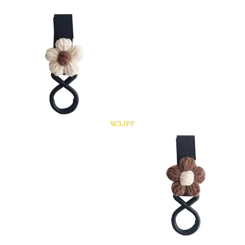 

W3JF Flower Charm Baby Stroller Hook Pram Accessories Magical Sticker Cart Organiser