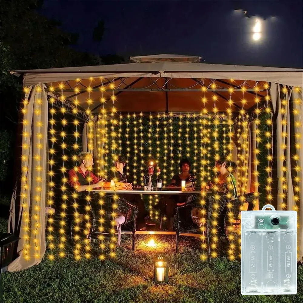 

Battery Power Festoon LED Curtain Light String Wedding Garland Holiday Party Home Room Decoration Fairy Lights Garden Christmas