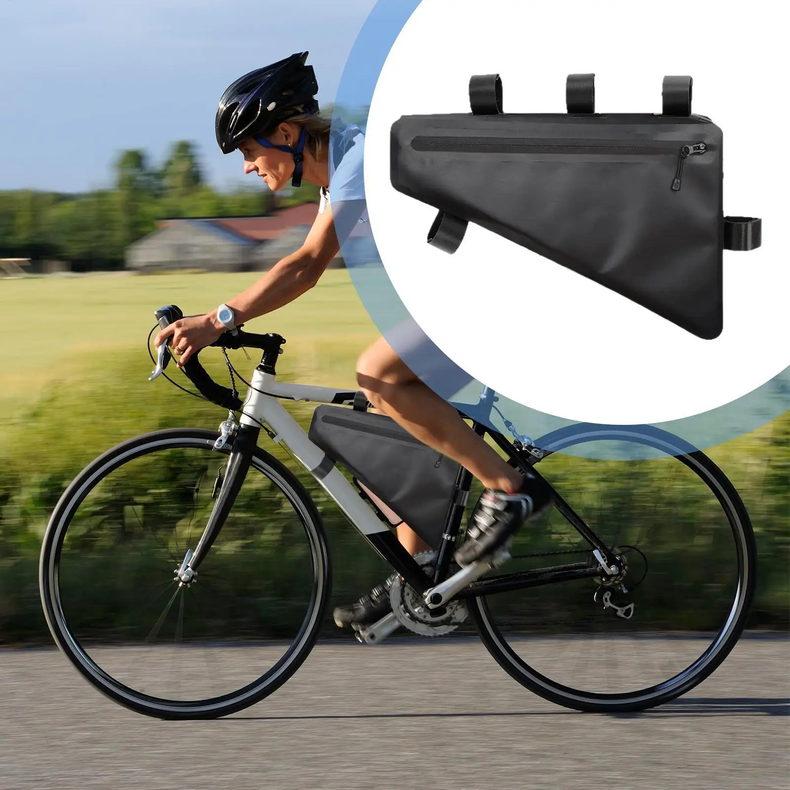 

Bike Front Frame Bag Bikepacking Travel Storage Bag Splash-Proof Bicycle Triangle Bag Bike Accessories