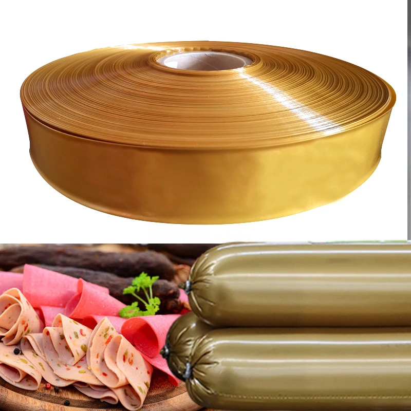 Golden Color Width 55mm Plastic Sausage Casing Casing For Sausages Casings Shell Handmade Ham Maker Kitchen Tools 1-15 Meters
