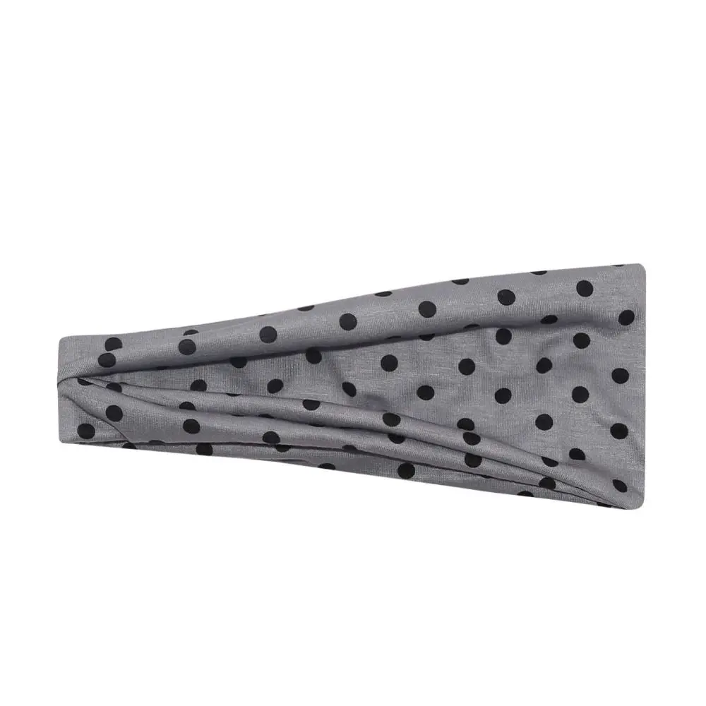 Retro Wide Headband Cotton Stretch Pot Dot Women Headwrap Extra Large Non Slip Bandana for Summer Mask