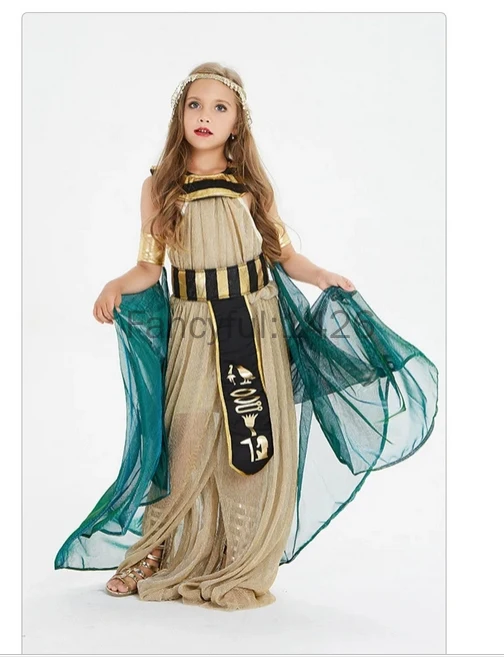 Cosplay Ancient Egypt Cleopatra Dress for Girls Halloween Prince Princess Fancy Carnival Party Cosplay Uniform for Halloween