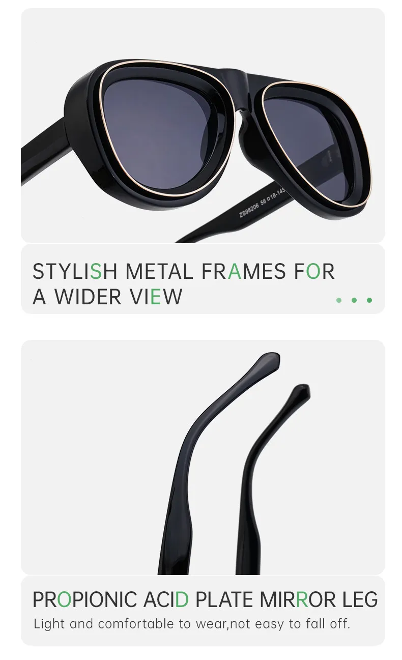 Ovale Rahmen Punk Sonnenbrille Männer 2024 Luxusmarke Designer Vintage Steampunk Sonnenbrille für männliche Schild Brille Brille uv400 – Detail 10