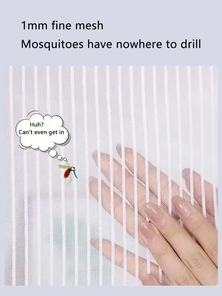 White diamond mesh window screen, anti cat scratch, anti mosquito, customizable, self-adhesive, no punching required
