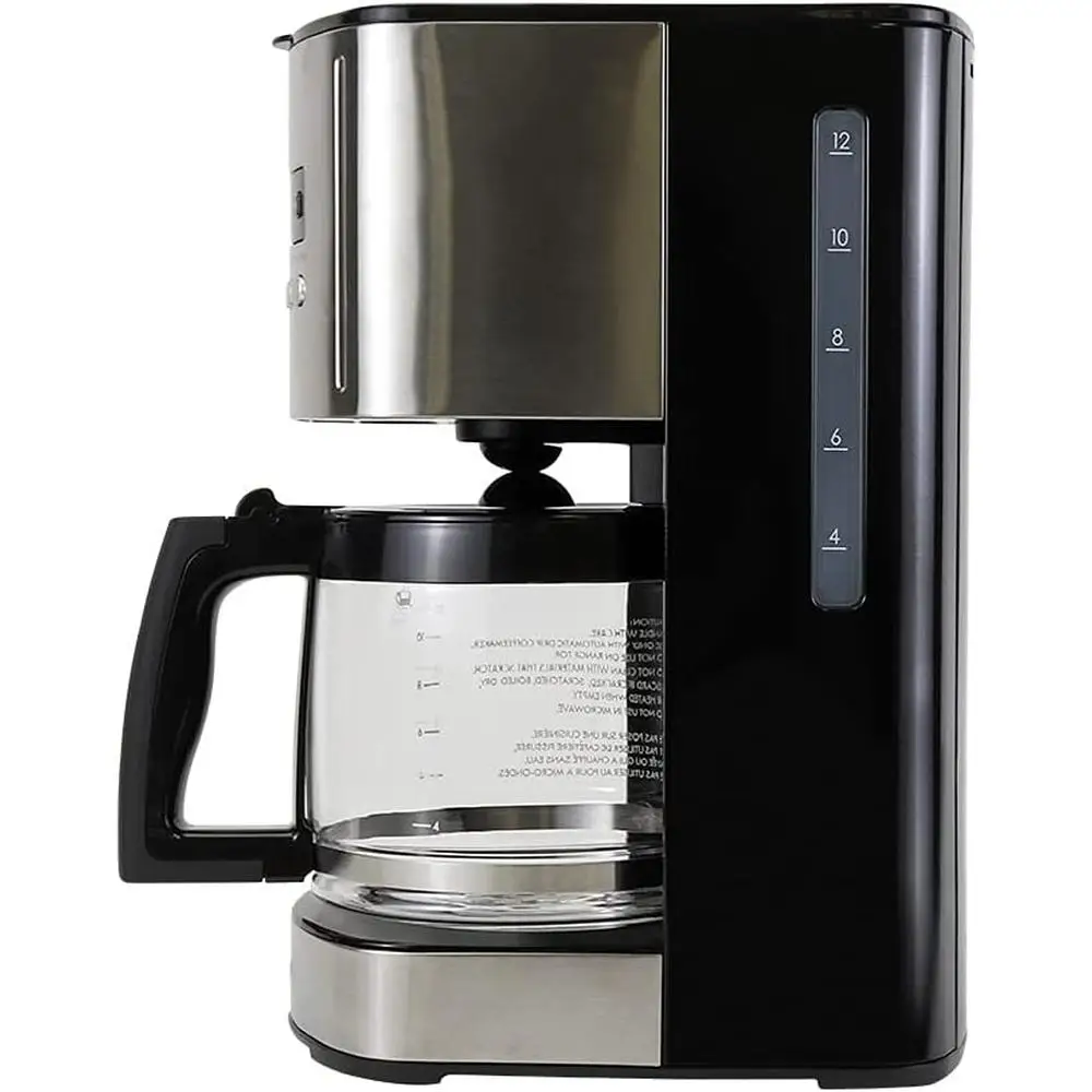 ماكينة صنع القهوة بالتنقيط القابلة للبرمجة سعة 12 كوبًا مع توقف وتقديم ميزة غير لاصقة لتدفئة المياه المزدوجة، عبوة من 3 قطع