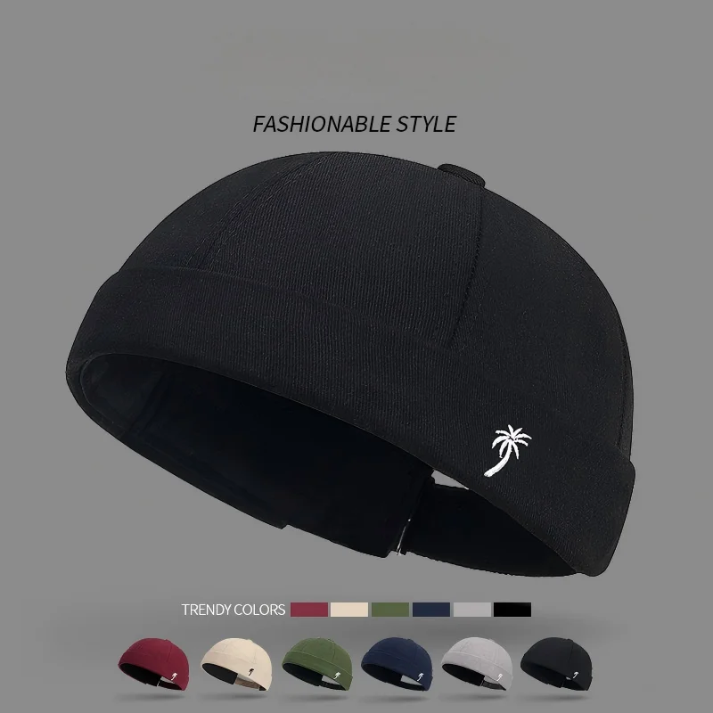 Spring New Arrivals: Simple Embroidered Coconut Tree Logo Flat-brimmed Hat for Men and Women, Trendy Cold Weather Cap