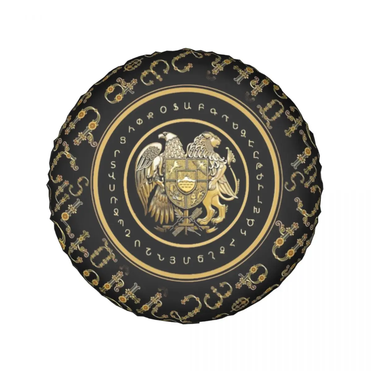 Armenian Coat Of Arms Spare Tire Cover for Jeep Honda Custom Alphabet Waterproof Dust-Proof Car Wheel Covers 14