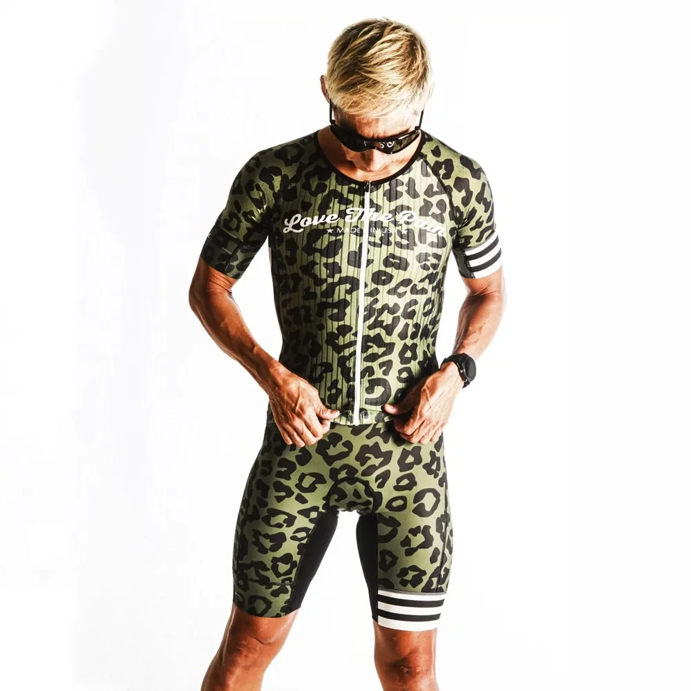 Love The Pain Men Cycling Skinsuit Triathlon Speedsuit Trisuit Short Sleeve Speedsuit  Running Clothin Jumpsuit Clothing Set 9d